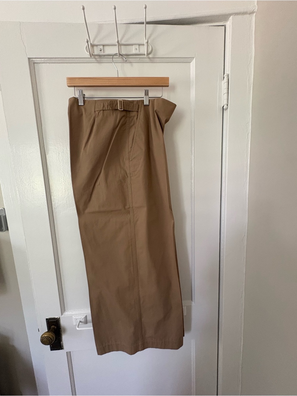 Lafayette 148 Bowery Cadet Khaki Cotton Wide Leg Cropped Pants Side Buckle 10 - Picture 4 of 15